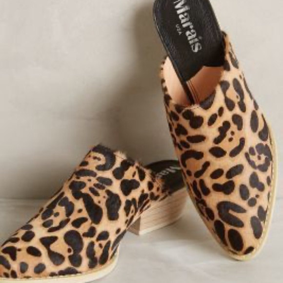 Marais USA Leopard Hair-On-Hide Cowboy Mules - Picture 1 of 5